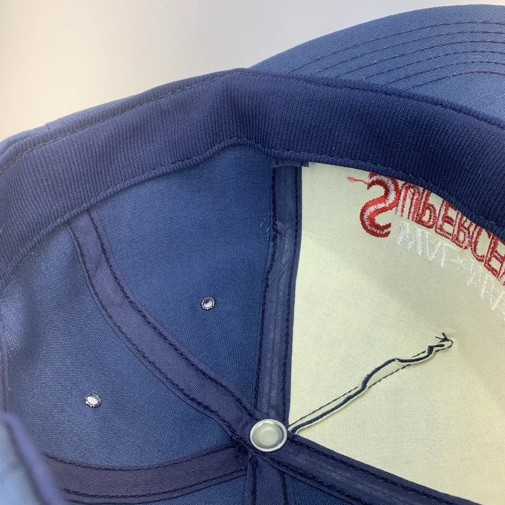 Vintage Walmart Supercenter Trucker Hat Blue Snapback Paramount Cap Made in USA